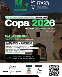3ª Prueba de la Copa de Marcha Nórdica FEMECV 2026