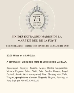 75º Aniversario de la coronación de la Mare de Déu de la Font