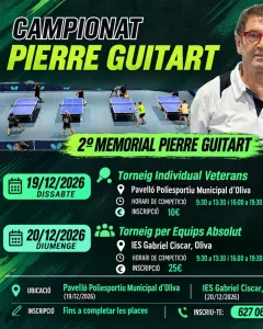 II Memorial Pierre Guitart - Campeonato de Tenis de Mesa