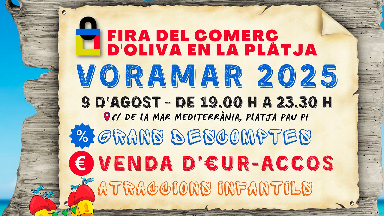 Oliva celebrará la Fira de Comerç VORAMAR 2025 el próximo 9 de agosto